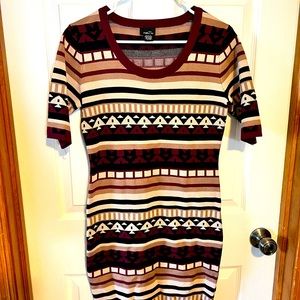 Rue 21 bodycon dress tribal geometric size medium